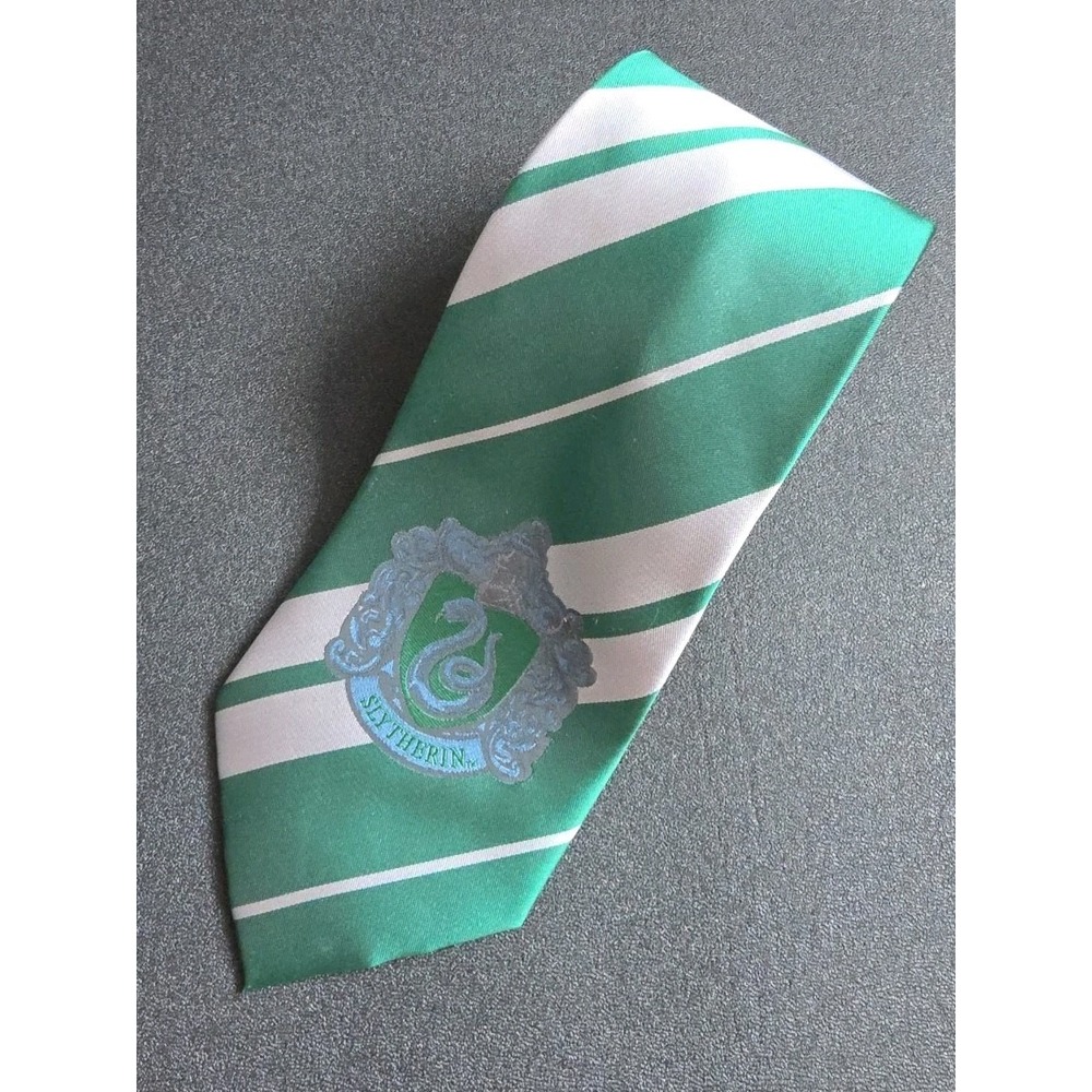 Harry Potter Slytherin Neck Tie Green Silver Cosplay Adult Snake Crest Vintage